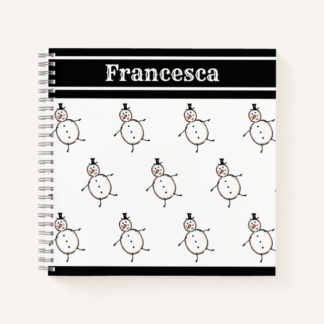 Carnet personnalisé Noël Snowman (Devant)