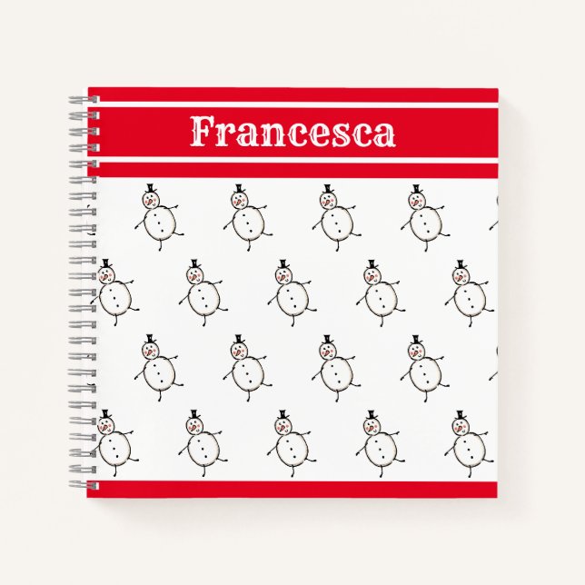 Carnet personnalisé Noël Snowman (Devant)