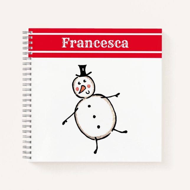 Carnet personnalisé Noël Snowman (Devant)