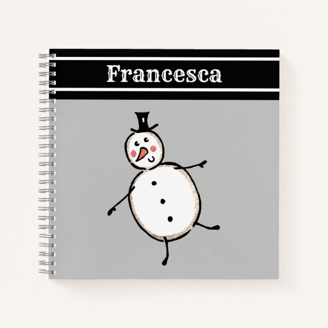 Carnet personnalisé Noël Snowman (Devant)