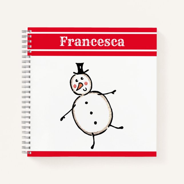 Carnet personnalisé Noël Snowman (Devant)