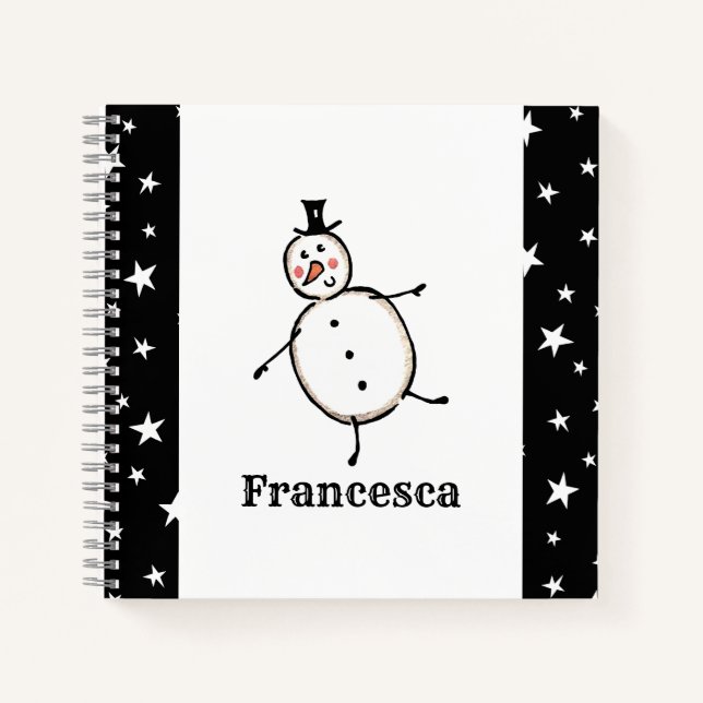Carnet personnalisé Noël Snowman (Devant)