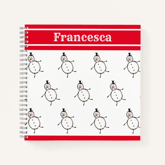 Carnet personnalisé Noël Snowman (Devant)