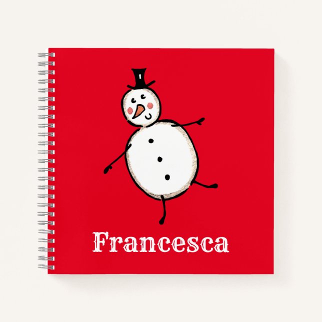 Carnet personnalisé Noël Snowman (Devant)