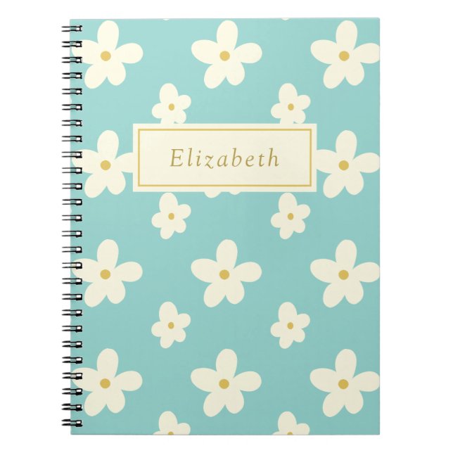 Carnet Personnalisé Nom Personnalisé Fleur Fleur Fleur Fl (Devant)