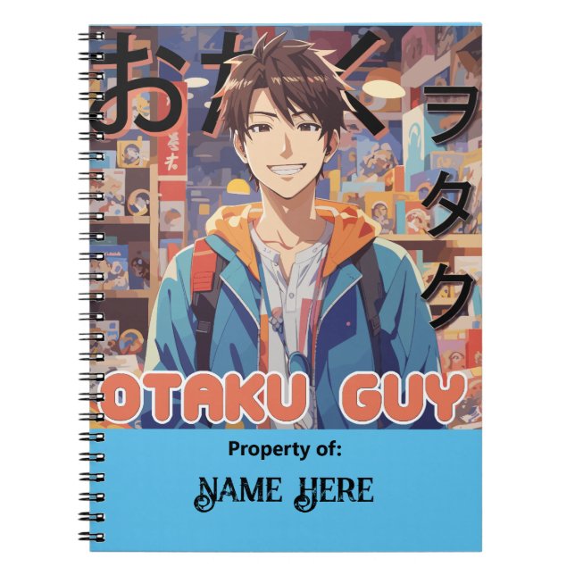 Carnet Personnalisé Otaku Guy Anime (Devant)