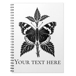 Carnet personnalisé Papillon Amiral Rouge