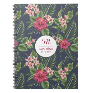 Carnet personnalisé par Ibiscus floral du motif S