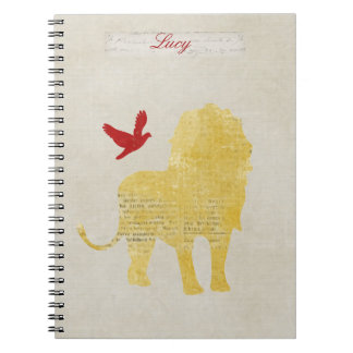 Carnet personnalisé par silhouette de lion d'or