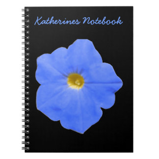 Carnet personnalisé Petunia bleu et jaune
