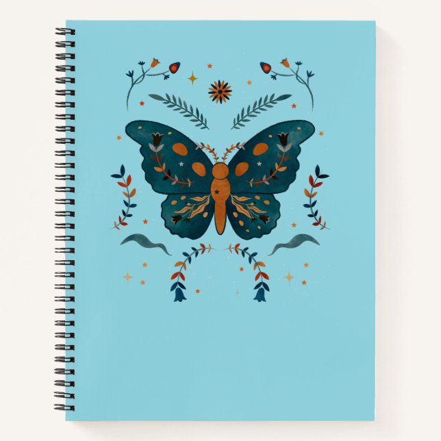 Carnet personnalisé pour papillon folklorique - Aj (Devant)