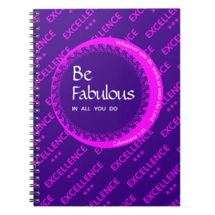 Carnet Personnalisé Purple Rose Motivationnel ÊTRE FABULE