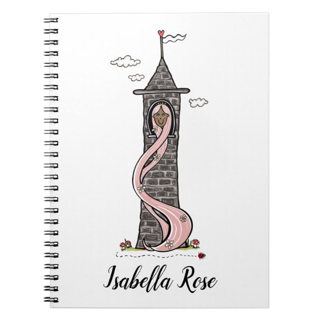 Carnet Personnalisé Rapunzel Princess Tonalité Peau foncé (Devant)