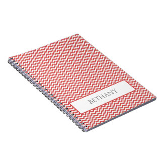 Carnet personnalisé Red Simple Chevron