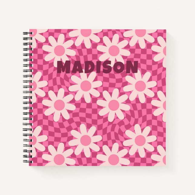 Carnet personnalisé Rétro Groovy Fleur de Daisy Ro (Devant)