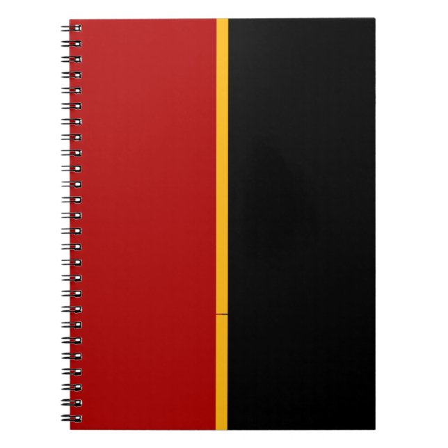 Carnet PERSONNALISÉ rouge, noir et jaune (Devant)