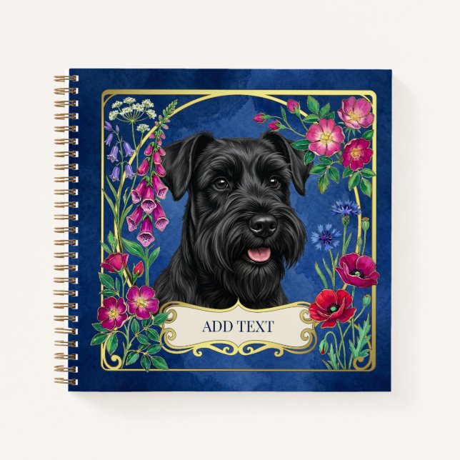 Carnet personnalisé Schnauzer noir (Devant)