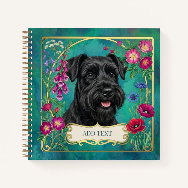 Carnet personnalisé Schnauzer noir (Devant)