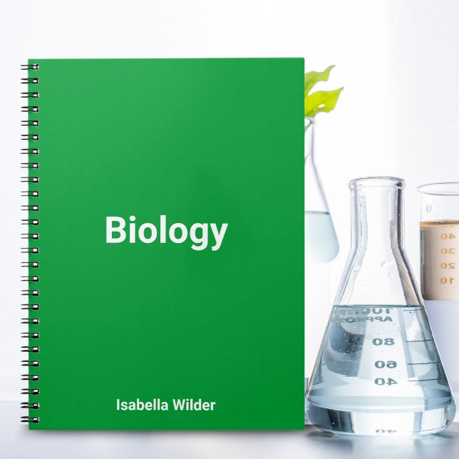 Carnet Personnalisé Simple biologie/Science Vert (Shamrock Green Biology Notebook: Amplify Focus and Connection to Life Sciences.)