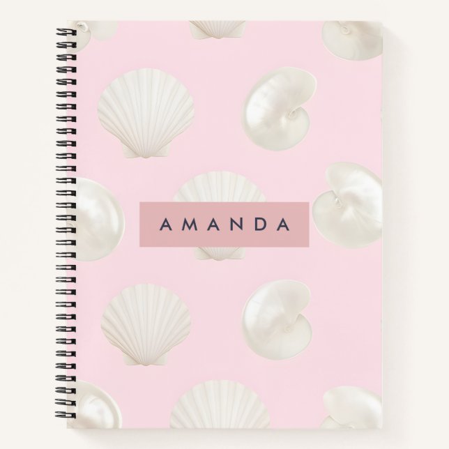 Carnet Personnalisé Soft Pastels Motif Seashell (Devant)