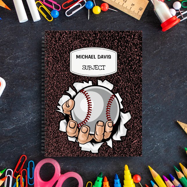Carnet personnalisé spirale pour amateur de baseba (Créateur téléchargé)