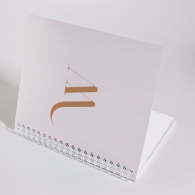 Carnet Personnalisé Style Nom initial Beige et Brown (Créateur téléchargé)