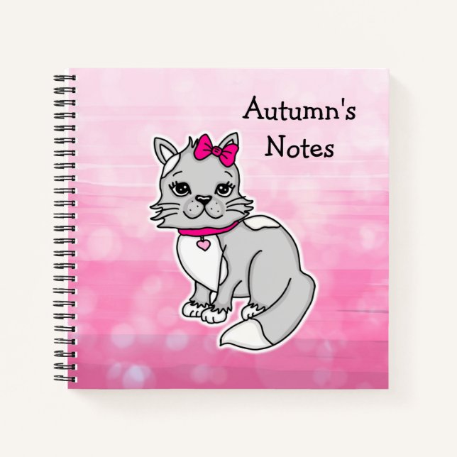 Carnet Personnalisé tacheté gris et blanc  (Devant)