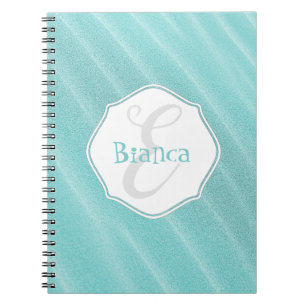 Carnet personnalisé turquoise à vagues de sable