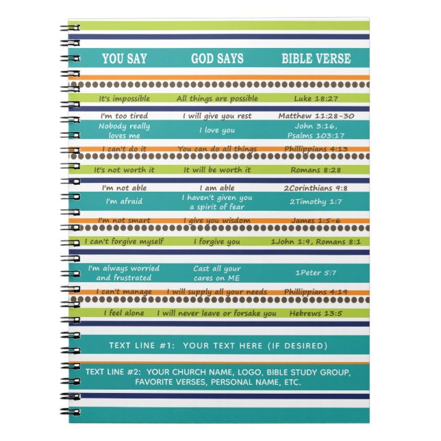 Carnet Personnalisé VOUS DITES / DIEU DIT Versets de la B (Devant)