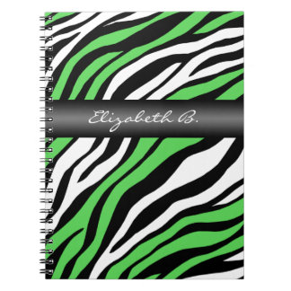 Carnet personnalisé Zebra Print Green Mix