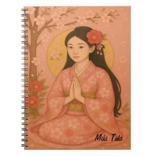 Carnet Personnalisé Zen Yoga Méditation Mindfult Art Rose