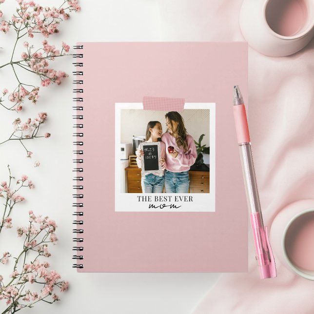 Carnet Personnalisée Meilleure Maman Photo Rose (Créateur téléchargé)