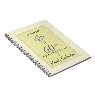 Carnet Personnaliser, 60e anniversaire du prêtre Embossé
