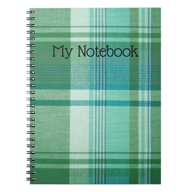 Carnet - Personnaliser Carnet Tartan Turquoise (Devant)