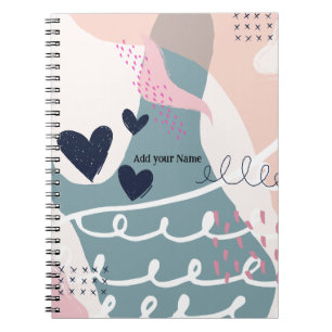 Carnet PERSONNALISER : Coeurs et lignes Abstraites