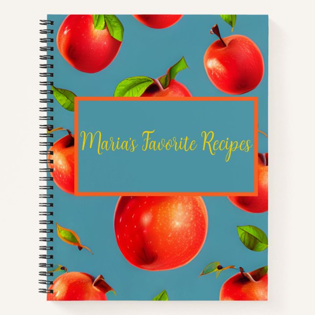 Carnet Personnaliser Crisp Red Apples Motif Recette (Devant)