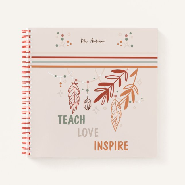 Carnet personnaliser fleurie Porte - bloc Bohême personna (Devant)