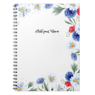 Carnet PERSONNALISER : Fleurs peintes minimalistes  