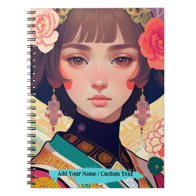 Carnet PERSONNALISER le collage de beauté chinoise (Devant)