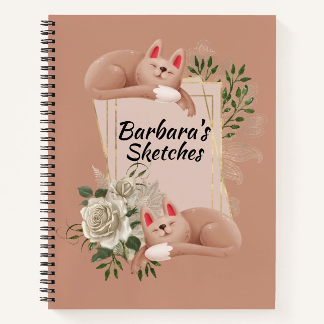 Carnet Personnaliser le dessin félin (Devant)