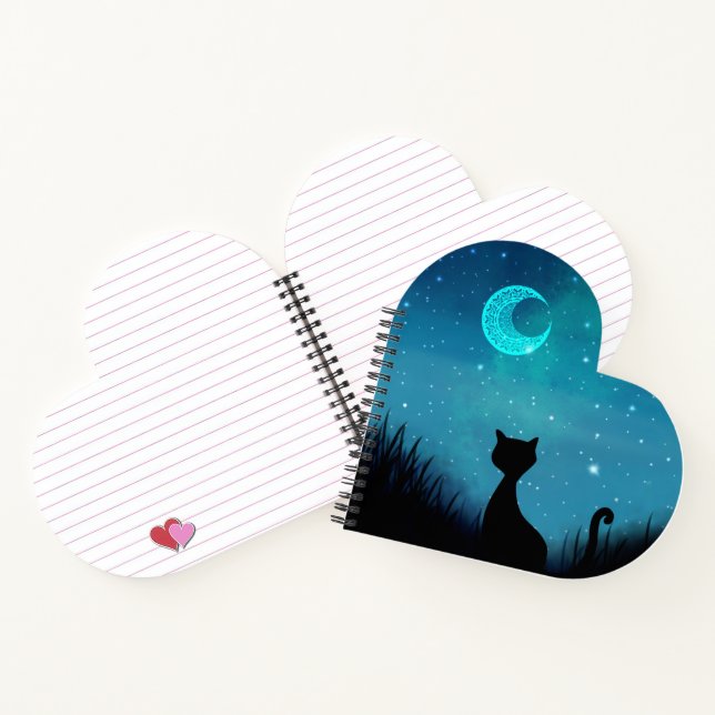 Carnet personnaliser le nom chat noir ciel étoilé (Intérieur)