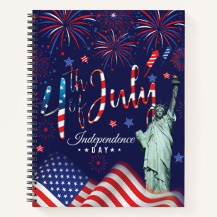 Carnet Personnaliser Le Nom Feu D'Oeuvre 4 Juillet