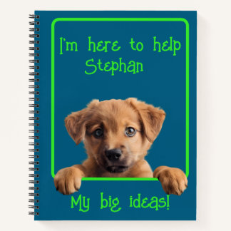 Carnet Personnaliser le texte avec le chiot le plus migno