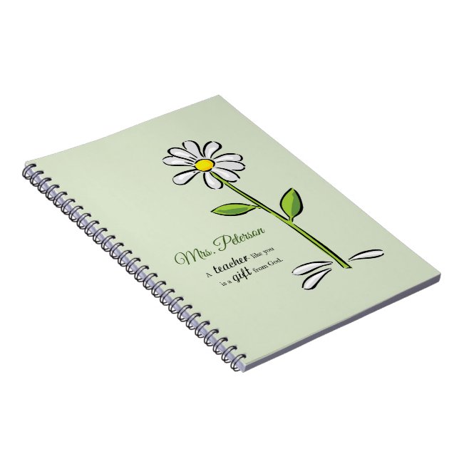 Carnet Personnaliser, Merci enseignant, Fleur religieuse (Côté Droit)