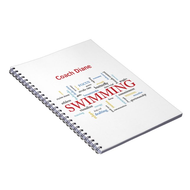 Carnet Personnaliser, Merci Entraîneur De Natation En Mot (Côté Droit)