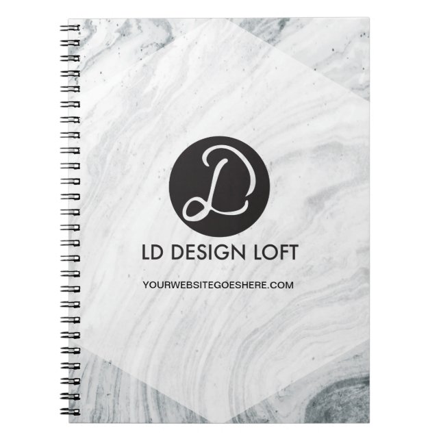 Carnet Personnaliser moderne en marbre avec votre logo et (Devant)