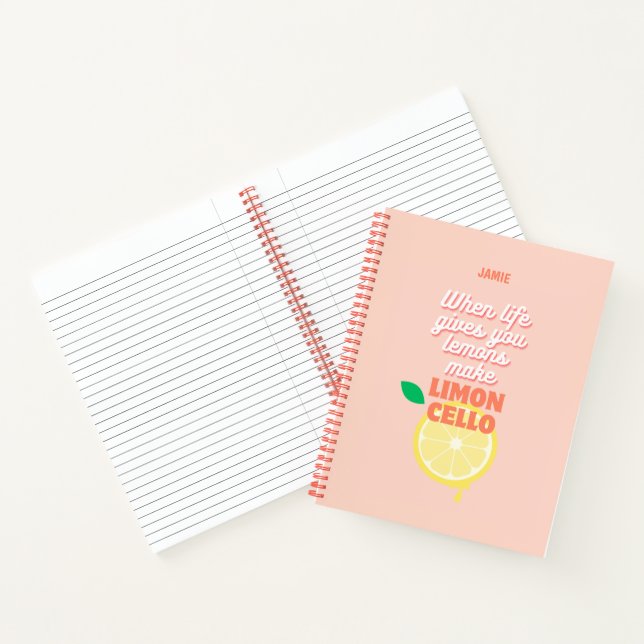 Carnet Personnaliser Peach Moderne Citron Limoncello Ital (Intérieur)