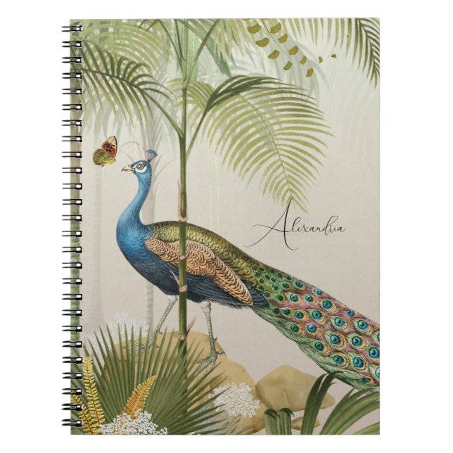 Carnet Personnaliser Peacock avec papillons (Devant)