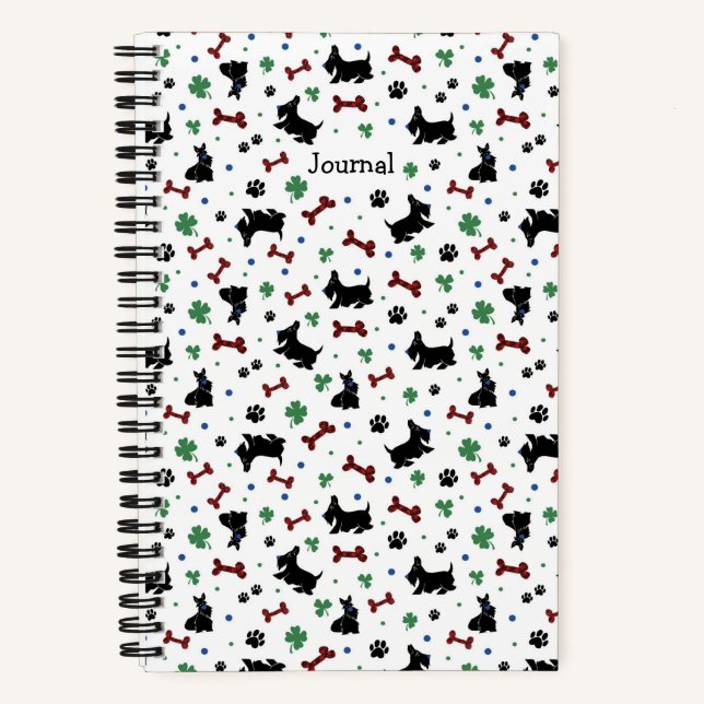 Carnet Personnaliser Scottie Shamrocks Amusants Coloré Pe (Recto)