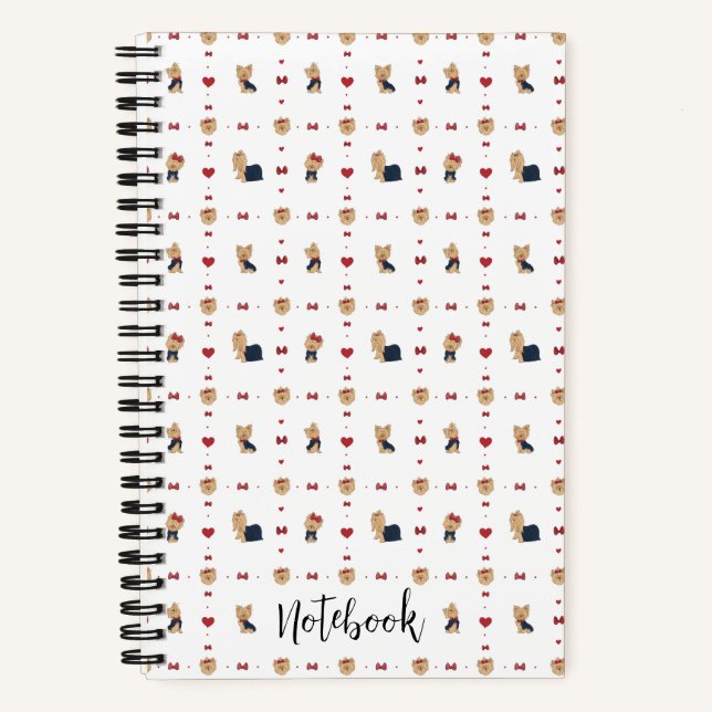 Carnet Personnaliser Sweet Yorkies Bows Coeurs Personnali (Recto)